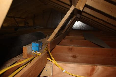 electrical wiring across rafters